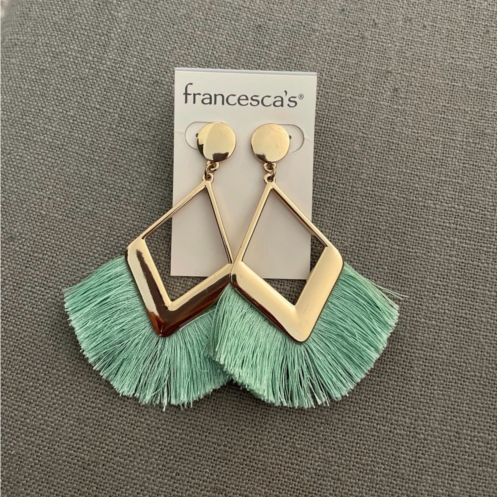 Francesca's Gold and Mint Earrings